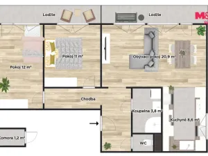 Prodej bytu 3+kk, Brandýs nad Labem-Stará Boleslav - Brandýs nad Labem, Kaštanová, 67 m2