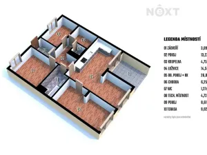 Prodej bytu 4+kk, Zbýšov, čtvrť Padělky, 97 m2