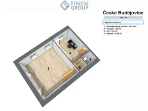 Prodej obchodního prostoru, České Budějovice, 41 m2