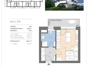 Prodej bytu 1+kk, Brno, Rybnická, 28 m2