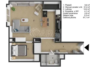 Prodej bytu 1+kk, Praha - Nové Město, Dlážděná, 61 m2