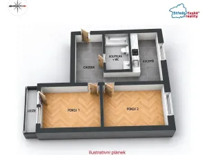 Prodej bytu 2+1, Praha - Záběhlice, Práčská, 52 m2