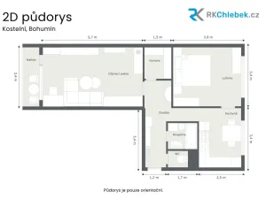 Prodej bytu 2+1, Bohumín, Kostelní, 58 m2