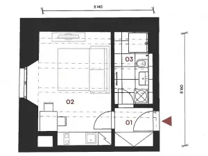 Pronájem bytu 1+kk, Praha - Nusle, Vrtbova, 27 m2