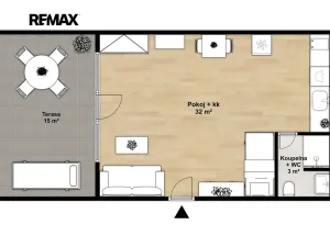 Pronájem bytu 1+kk, Praha - Újezd nad Lesy, Borovská, 35 m2