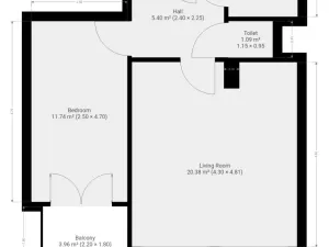 Pronájem bytu 2+kk, Praha - Černý Most, Bryksova, 48 m2