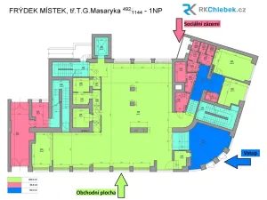 Pronájem obchodního prostoru, Frýdek-Místek - Frýdek, tř. T. G. Masaryka, 365 m2