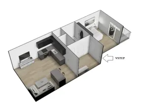 Pronájem bytu 2+kk, Brno, Porhajmova, 55 m2