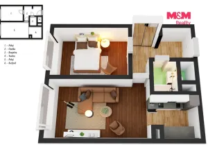 Prodej bytu 2+kk, Praha - Kamýk, Cílkova, 44 m2