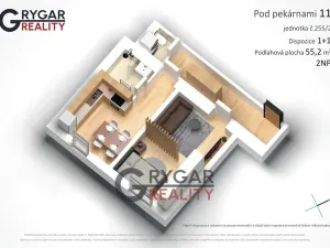 Prodej bytu 1+1, Praha - Vysočany, Pod pekárnami, 55 m2