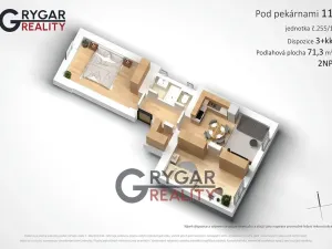 Prodej bytu 3+kk, Praha - Vysočany, Pod pekárnami, 71 m2