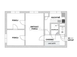 Prodej bytu 3+1, Vsetín, Luh, 60 m2