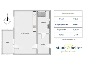 Pronájem bytu 1+kk, Praha - Hlubočepy, Fabiánové, 31 m2