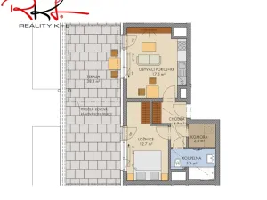 Pronájem bytu 2+kk, Praha, Thomasova, 46 m2