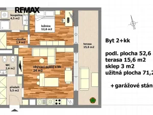 Pronájem bytu 2+kk, Praha - Jinonice, Laténská, 68 m2
