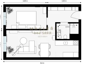 Prodej bytu 2+kk, Praha, Gregorova, 48 m2