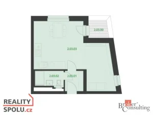 Pronájem bytu 1+kk, Kuřim, Pazourková, 43 m2