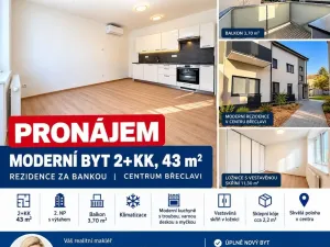 Pronájem bytu 2+kk, Břeclav, Za Bankou, 43 m2