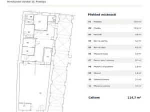Pronájem obchodního prostoru, Prostějov, Pernštýnské nám., 114 m2