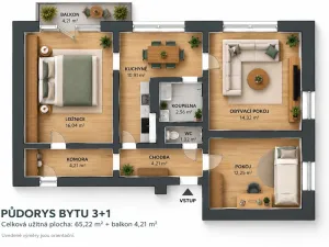 Prodej bytu 3+1, Loučná nad Desnou, 74 m2