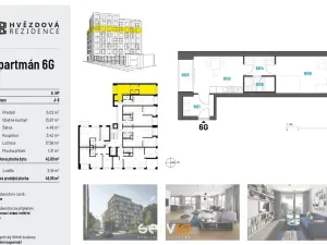 Pronájem bytu 1+1, Brno - Zábrdovice, Hvězdová, 46 m2
