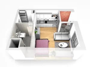 Pronájem bytu 1+kk, Praha - Smíchov, U Lihovaru, 28 m2