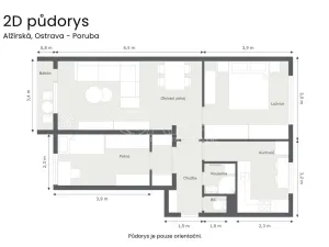 Prodej bytu 3+1, Ostrava - Poruba, Alžírská, 63 m2