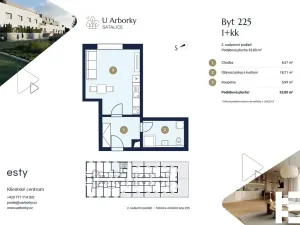 Prodej bytu 1+kk, Praha - Satalice, Za Novákovou zahradou, 33 m2