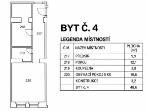 Pronájem bytu 2+kk, Praha - Libeň, Sokolovská, 48 m2