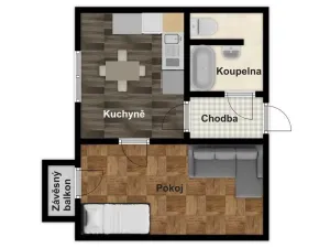 Prodej bytu 1+1, Strakonice - Strakonice II, Dukelská, 35 m2