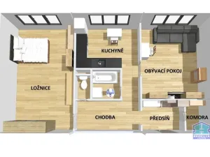Prodej bytu 2+1, Lesná, 57 m2