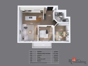 Pronájem bytu 3+kk, Vochov, 66 m2