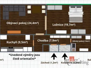 Pronájem bytu 3+1, Pardubice - Zelené Předměstí, Sladkovského, 90 m2