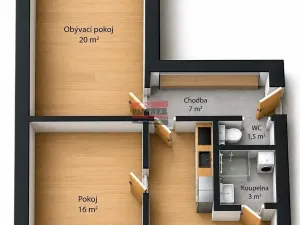 Pronájem bytu 2+1, Prachatice, U Rybníčku, 65 m2