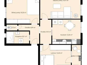 Prodej bytu 3+1, České Budějovice, Čechova, 78 m2