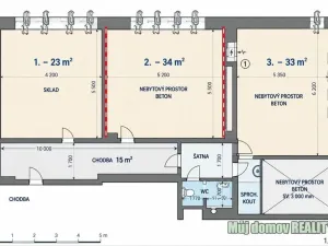 Pronájem kanceláře, Praha - Libeň, 90 m2