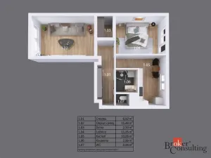 Pronájem bytu 2+1, Nýřany, Střední, 53 m2