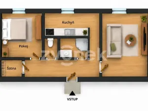 Prodej bytu 2+1, Zlín, Husova, 48 m2