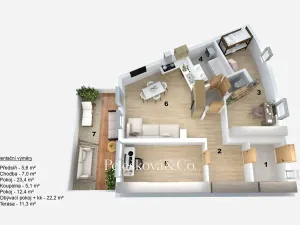 Prodej bytu 3+kk, Praha - Libuš, Libušská, 74 m2