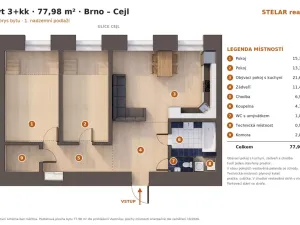 Prodej bytu 3+kk, Brno - Zábrdovice, Cejl, 78 m2