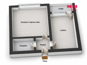 Pronájem bytu 2+kk, Praha - Michle, U Botiče, 42 m2