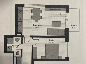Pronájem bytu 2+kk, Milovice, Armádní, 51 m2