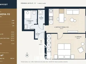Prodej bytu 2+kk, Praha - Žižkov, Jeseniova, 49 m2