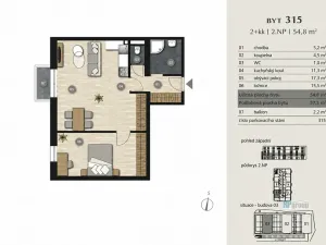 Prodej bytu 2+kk, Jesenice, Cedrová, 57 m2