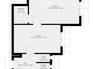 Pronájem bytu 2+kk, Praha - Libeň, Zenklova, 49 m2