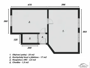 Prodej bytu 2+kk, Nymburk, Maršála Koněva, 44 m2
