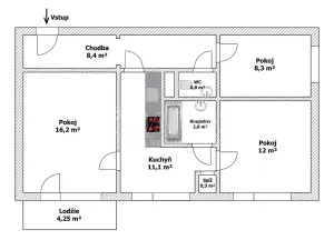 Pronájem bytu 3+1, Rožnov pod Radhoštěm, Horská, 64 m2