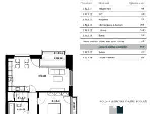 Prodej bytu 2+kk, Brno - Černá Pole, třída Generála Píky, 69 m2