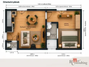 Pronájem bytu 2+kk, Hýskov, Na Krétě, 32 m2