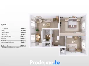 Prodej bytu 3+kk, Šatov, 68 m2
